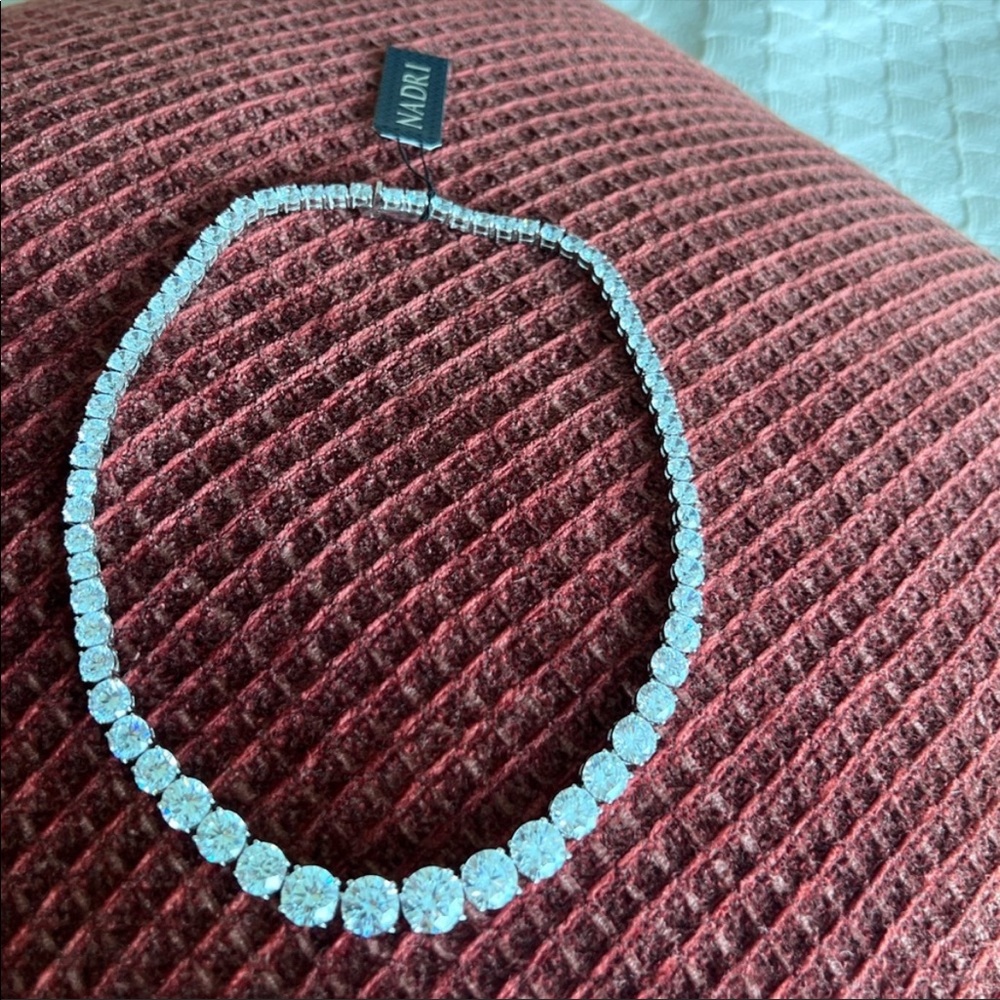 Nadri Crystal Tennis Necklace in Clear/Silver